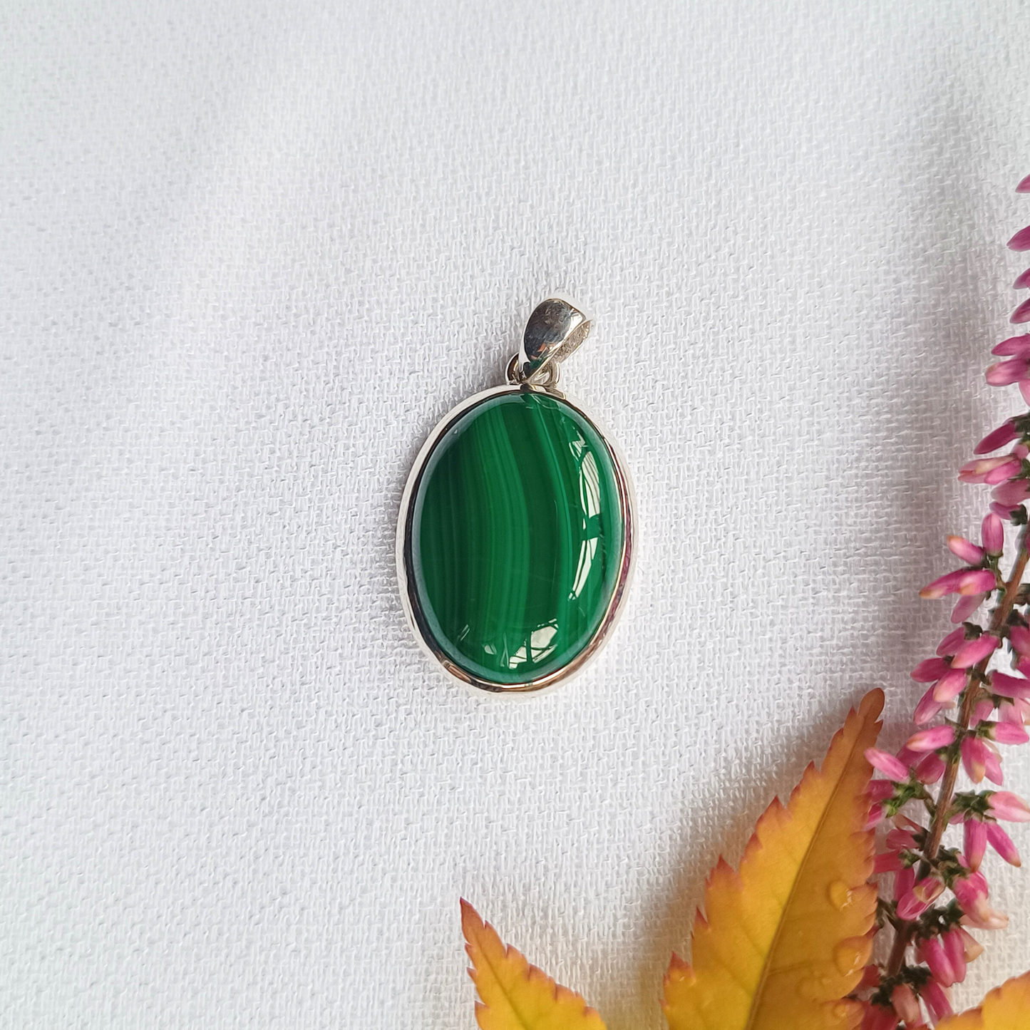 Malachit Anhänger oval