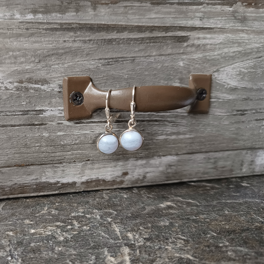 Chalcedon Ohrhänger Silber rund