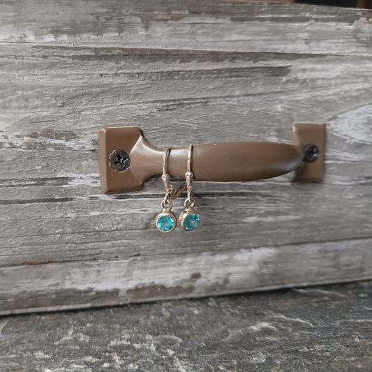 Apatit Ohrhänger facettiert rund