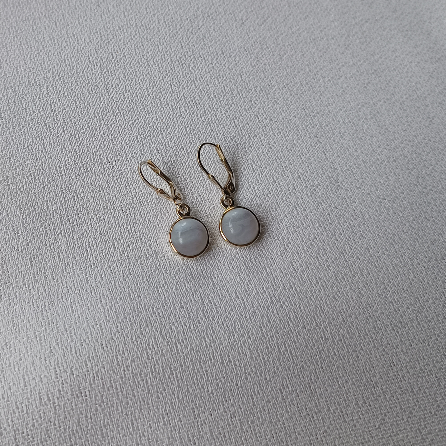 Chalcedon Ohrhänger Silber rund