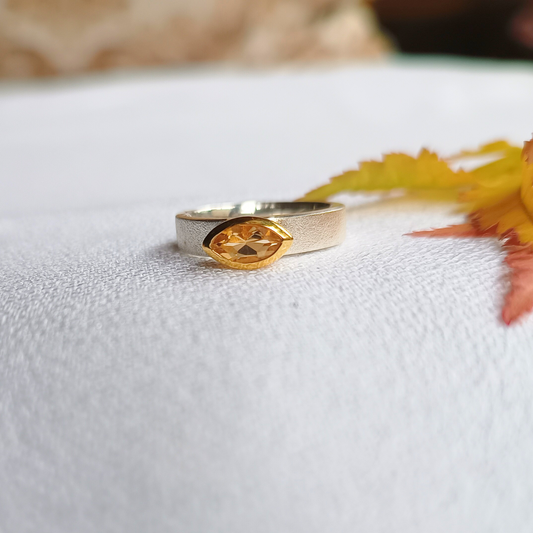 Citrin-Ring navette Gr. 54