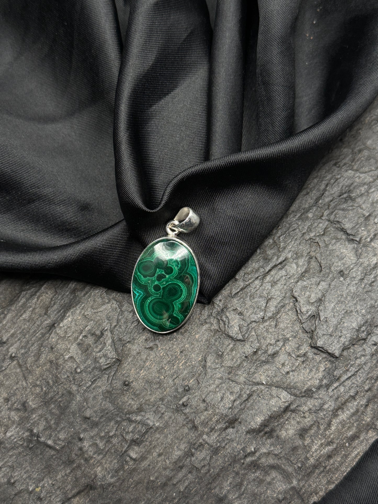 Malachit Anhänger oval