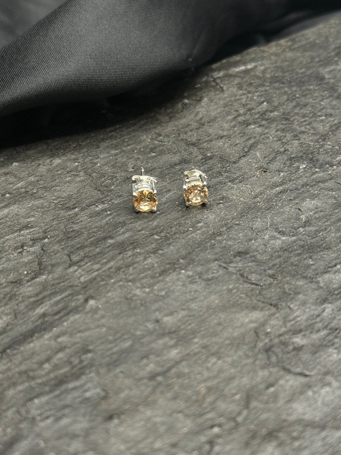 Citrin Ohrstecker mit Silber