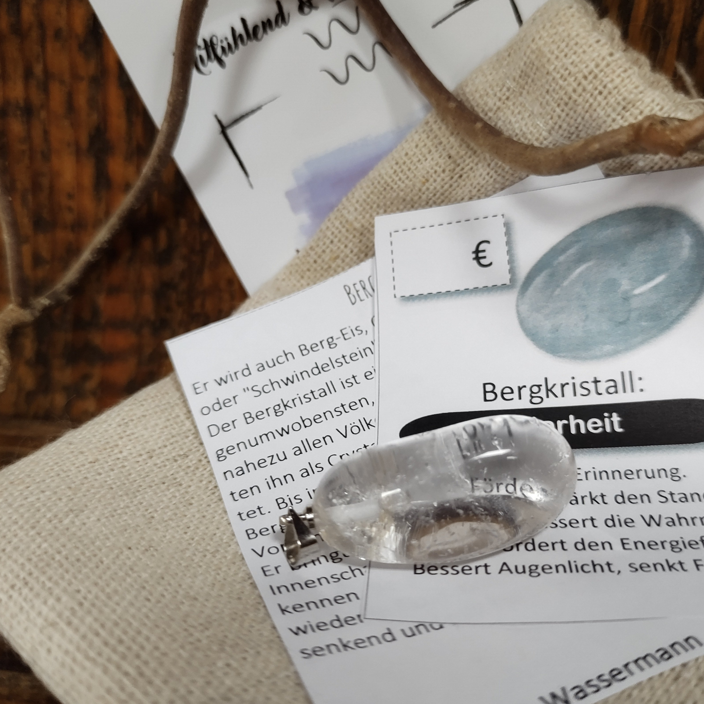 Bergkristall Anhänger Klarheit
