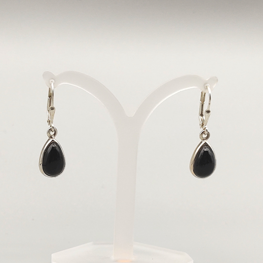 Onyx-Ohrhänger, Tropfen, Cabochon