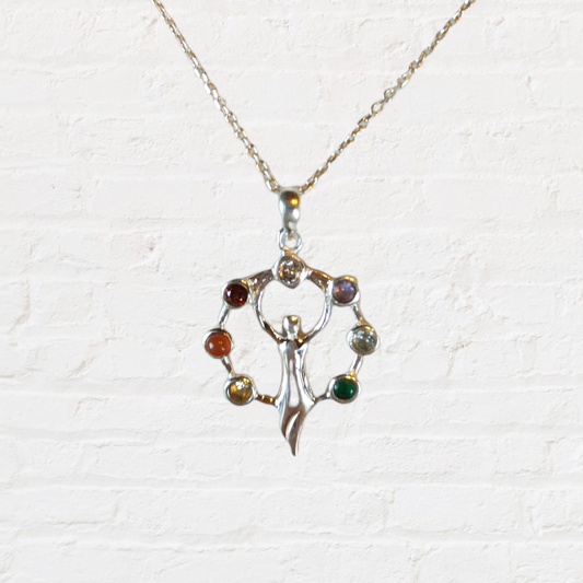 Figur Chakrensteine in Silberfassung