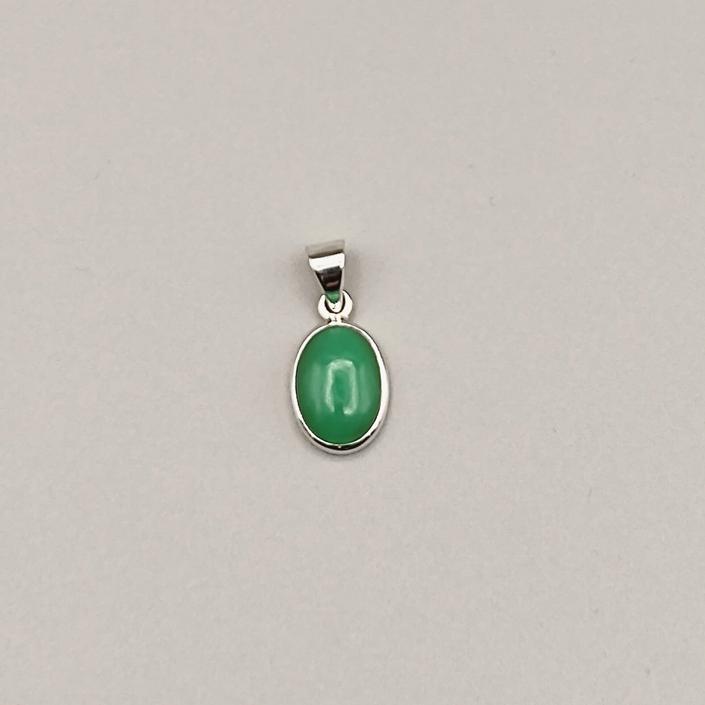 Chrysopras Anhänger, Oval, Cabochon