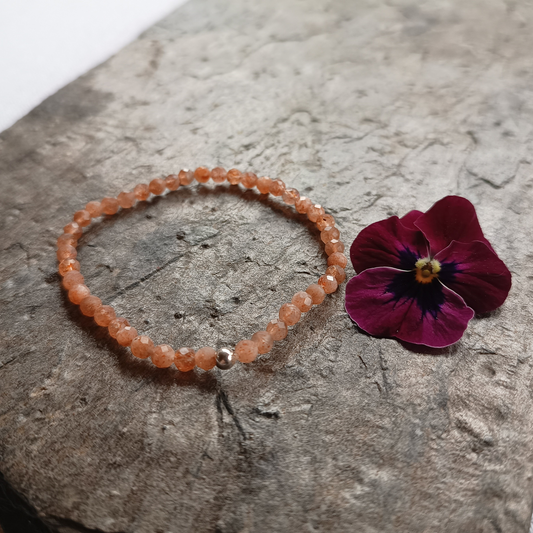 Sonnenstein Armband Kugeln facettiert Ø 4mm