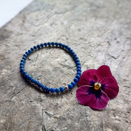 Lapis Lazuli Armband, Kugeln Ø 4mm