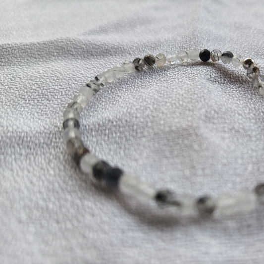 Turmalinquarz-Armband Kugeln facettiert Ø 4 mm