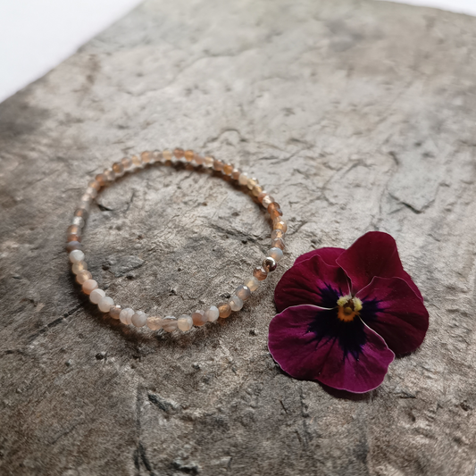 Achat Armband, Kugeln, facettiert Ø 3mm