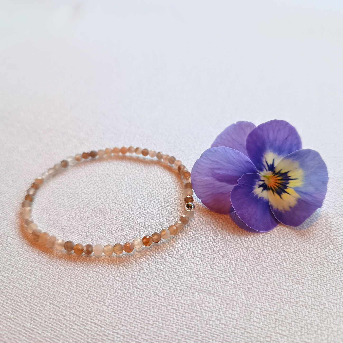 Achat Armband, Kugeln, facettiert Ø 3mm