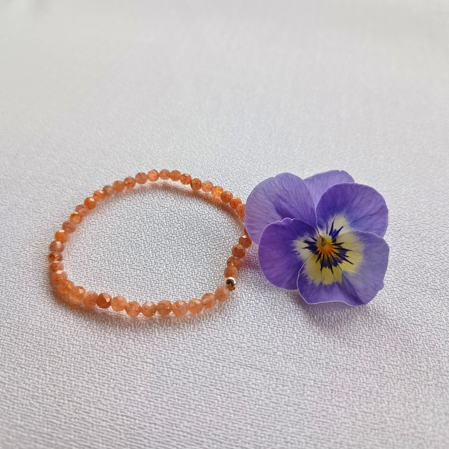 Sonnenstein Armband Kugeln facettiert Ø 4mm