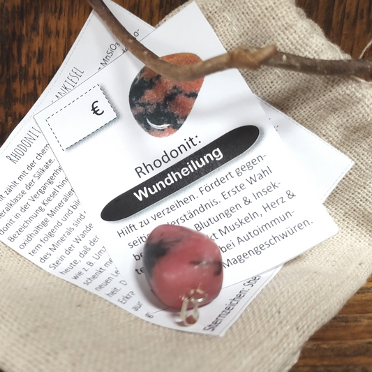 Rhodonit Anhänger Wundheilung
