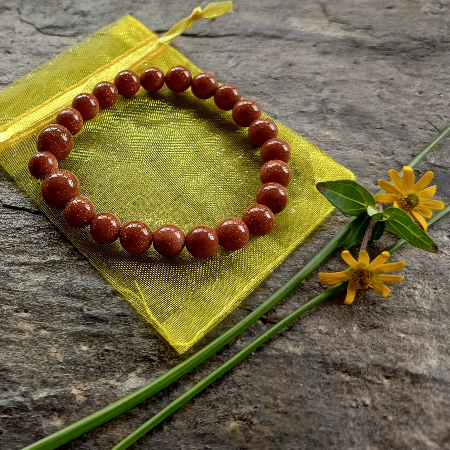 Goldfluss-Armband, Kugeln, Ø 8 mm