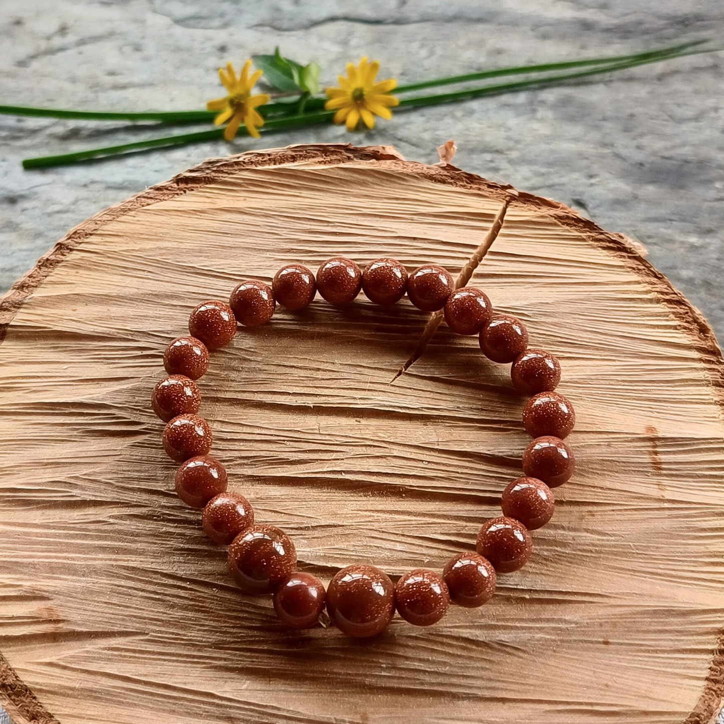 Goldfluss-Armband, Kugeln, Ø 8 mm