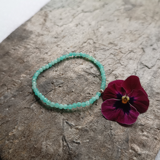 Amazonit Armband, Kugeln, facettiert Ø 3mm