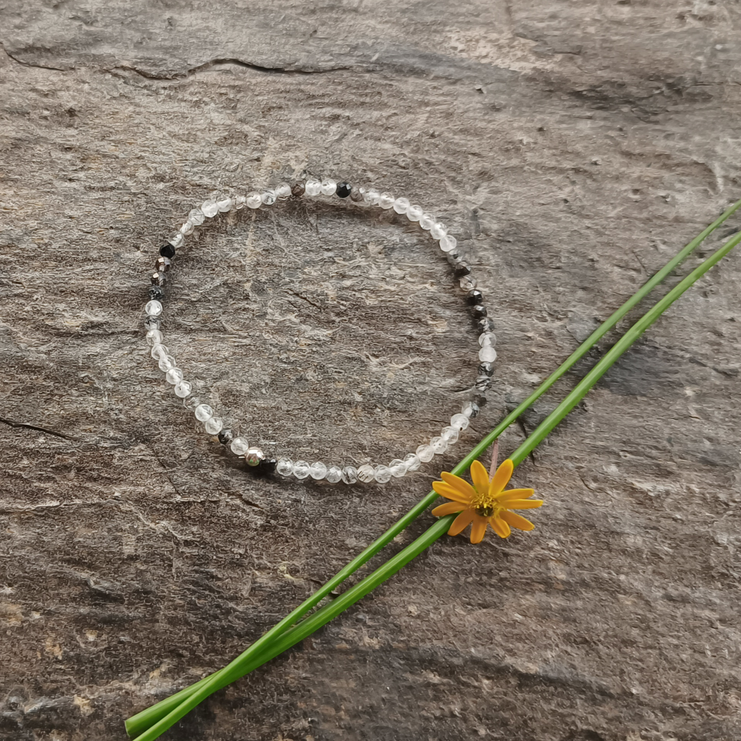 Turmalinquarz-Armband Kugeln facettiert Ø 3 mm