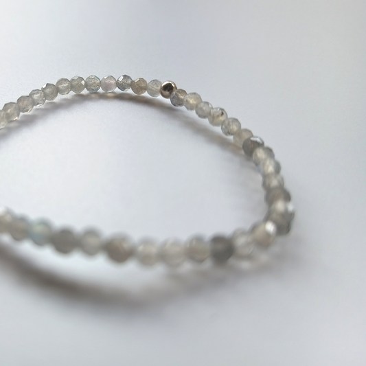 Labradorit-Armband Kugeln facettiert Ø 4mm