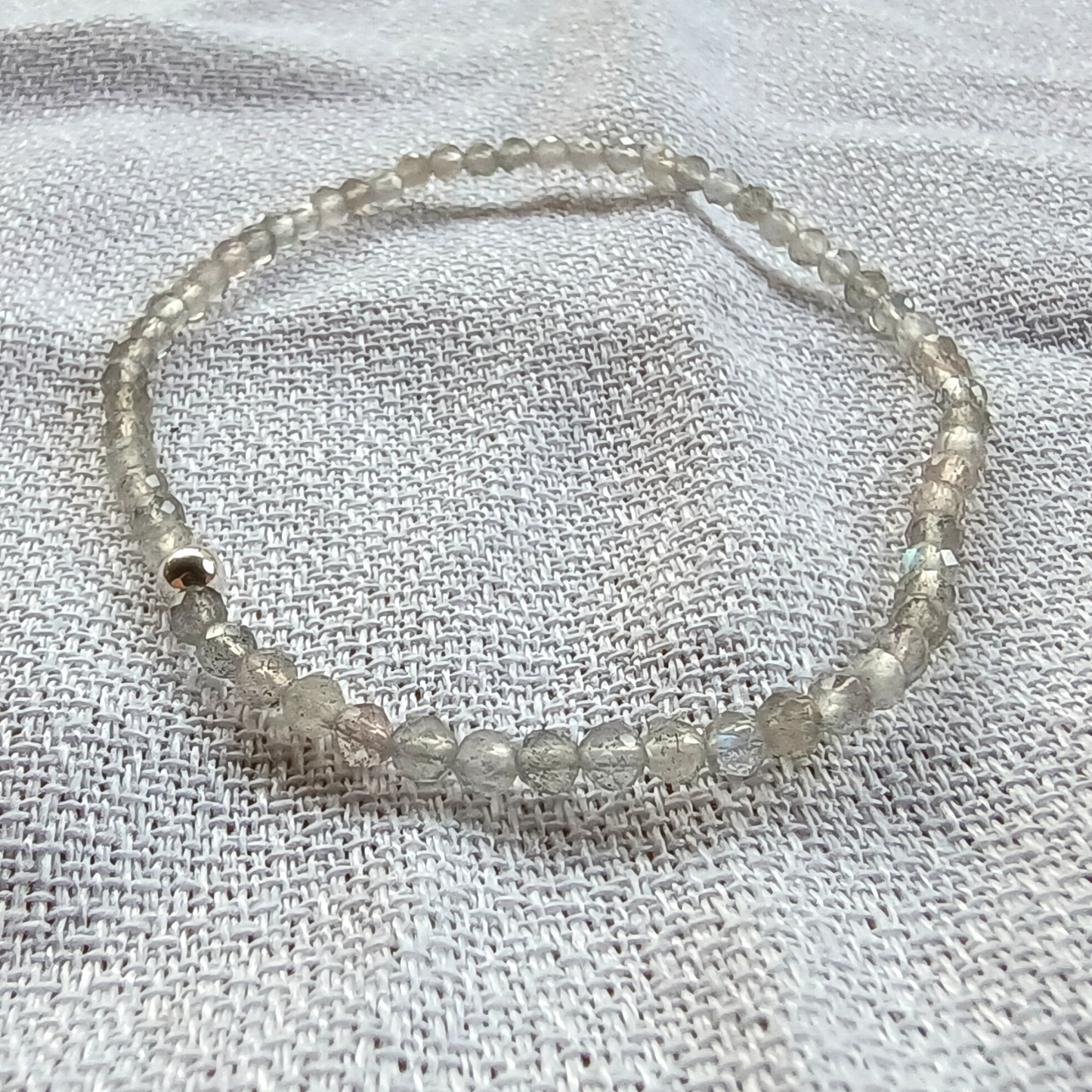 Labradorit-Armband Kugeln facettiert Ø 4mm