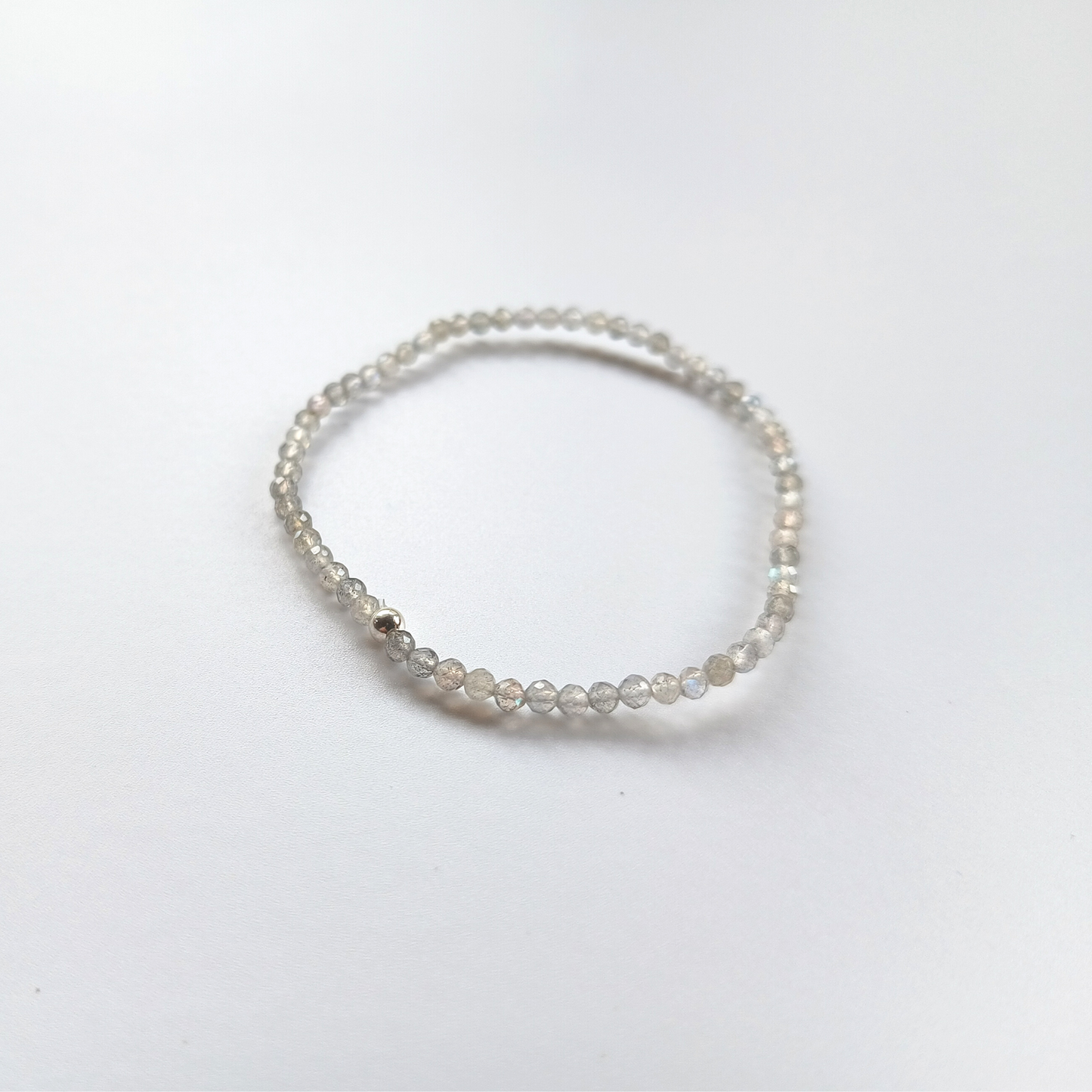 Labradorit-Armband Kugeln facettiert Ø 4mm