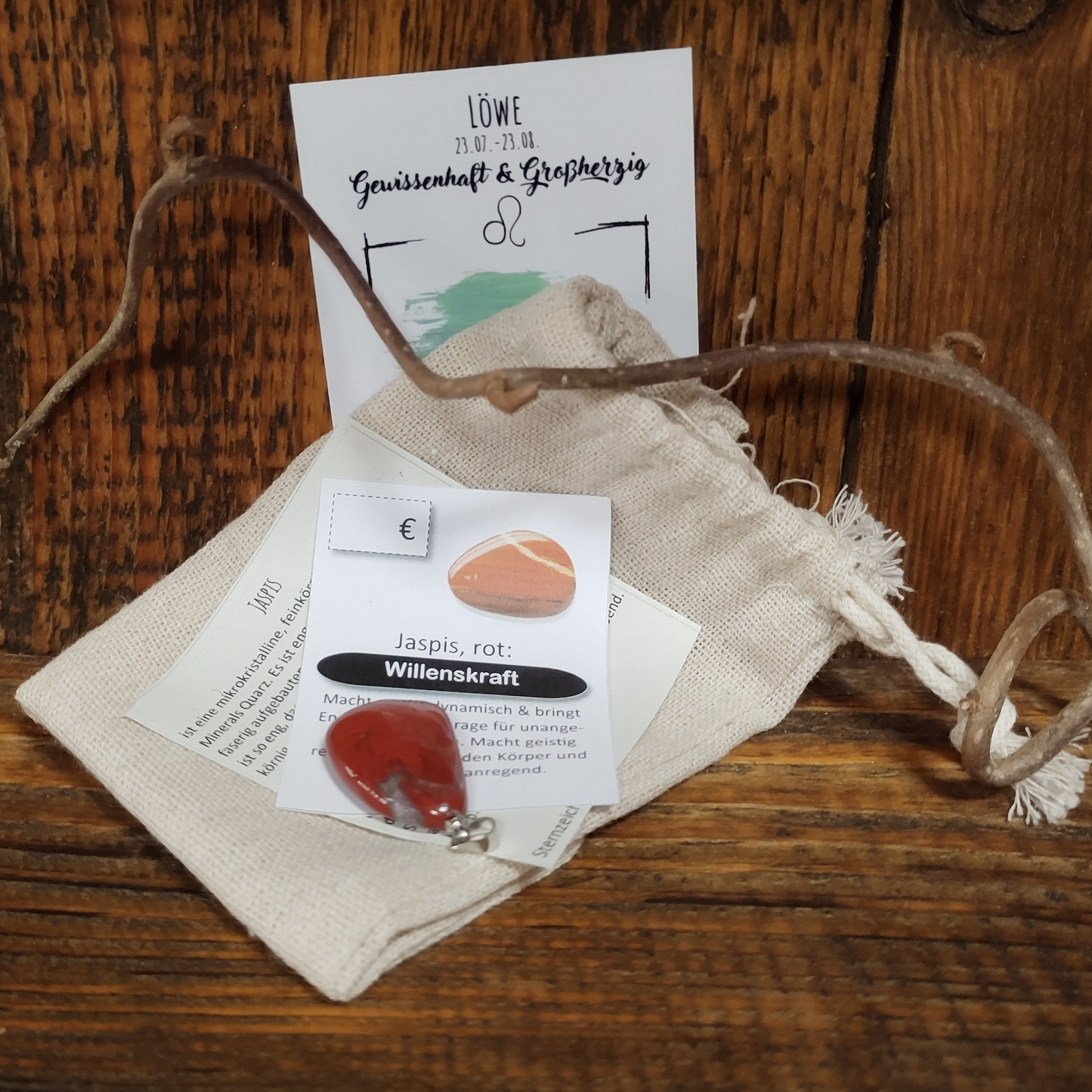 Jaspis rot Anhänger Willenskraft