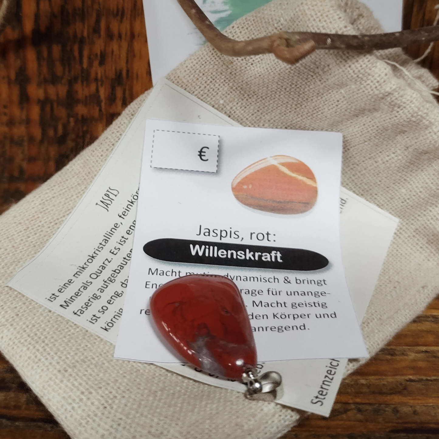 Jaspis rot Anhänger Willenskraft