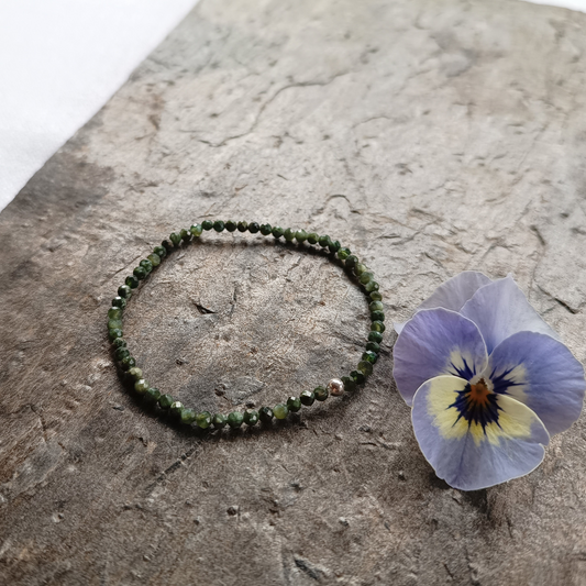 Seraphinit Armband, Kugeln, facettiert, Ø 3mm