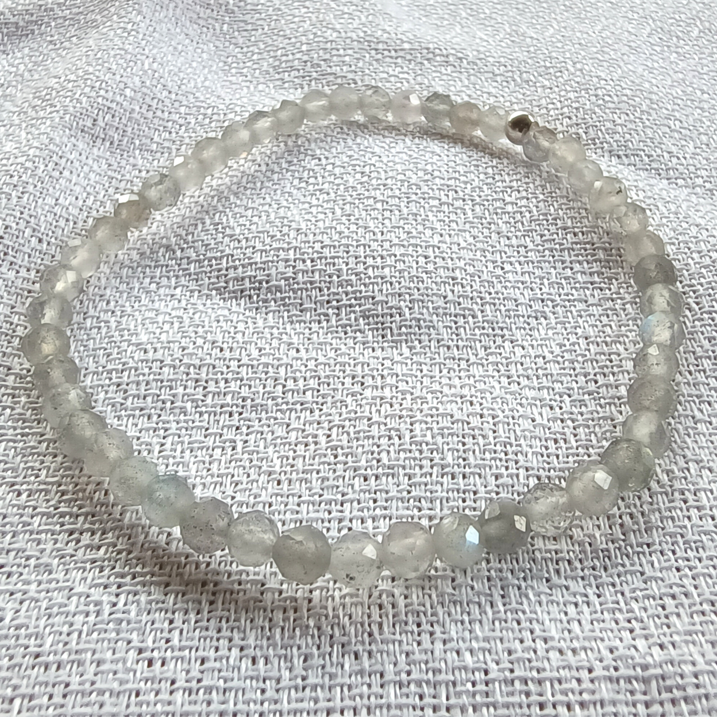 Labradorit-Armband Kugeln facettiert Ø 3 mm