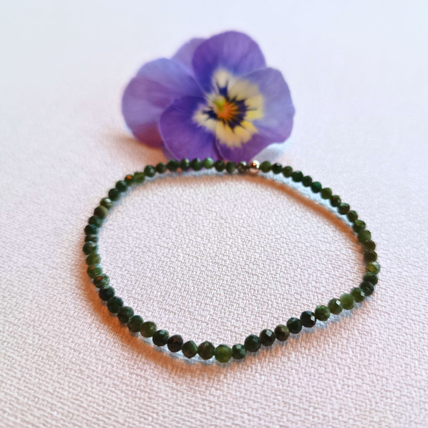 Seraphinit Armband, Kugeln, facettiert, Ø 3mm