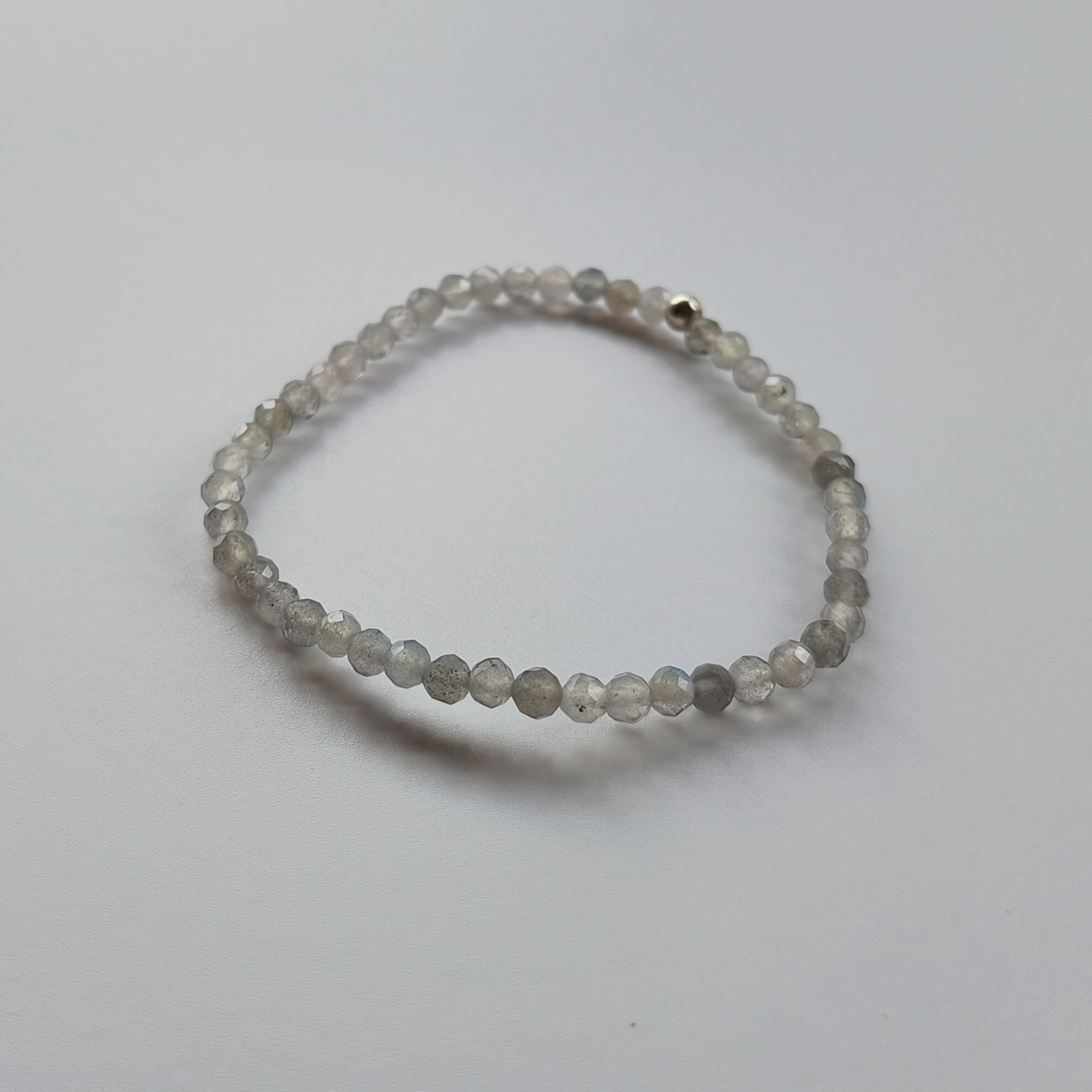 Labradorit-Armband Kugeln facettiert Ø 3 mm