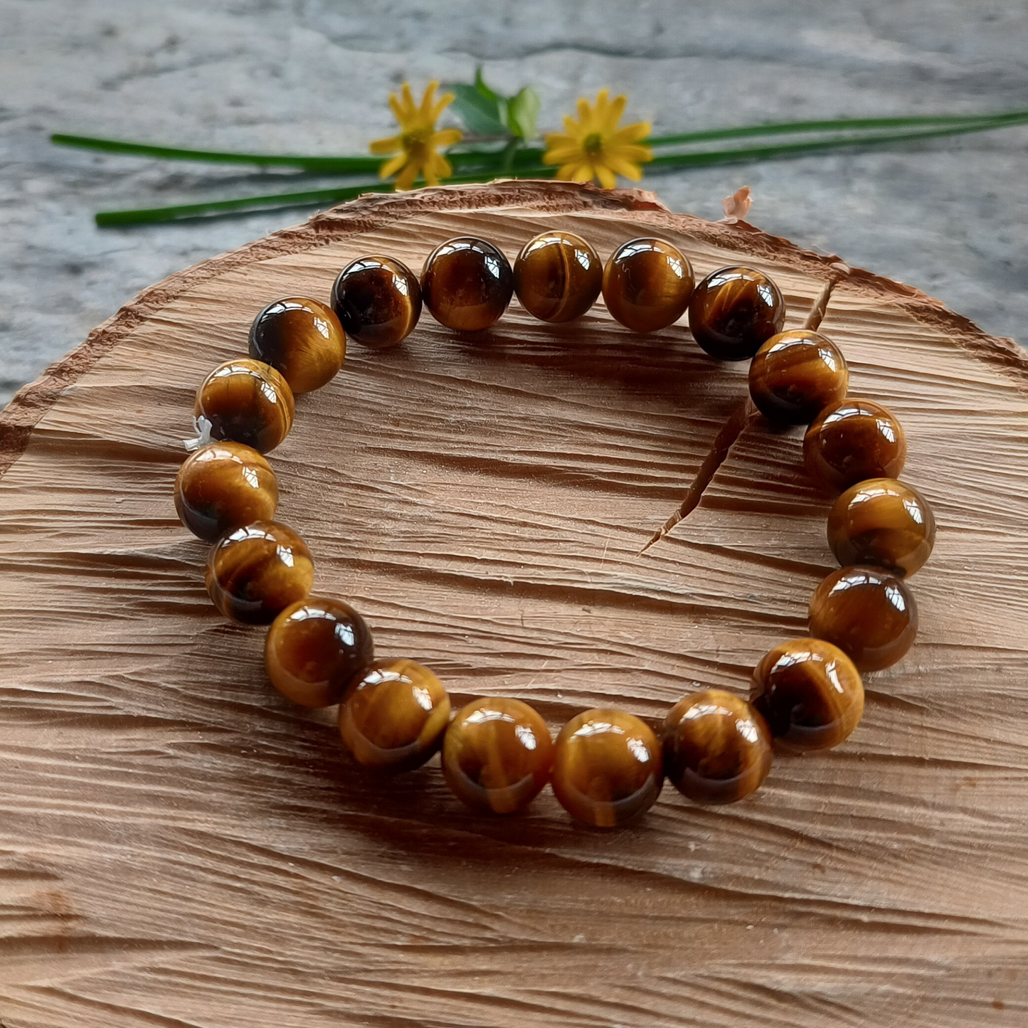 Tigerauge-Armband Kugeln, Ø 10 mm