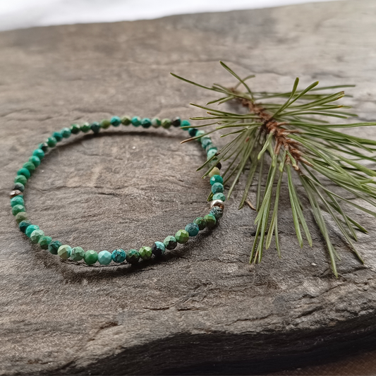 Türkis Armband Kugeln facettiert Ø 3mm