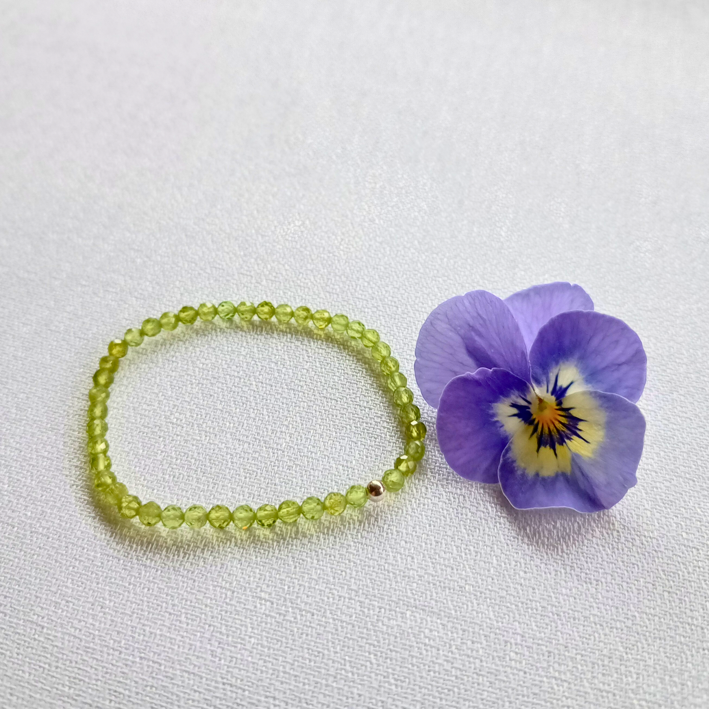Peridot Armband Kugeln facettiert Ø 4mm