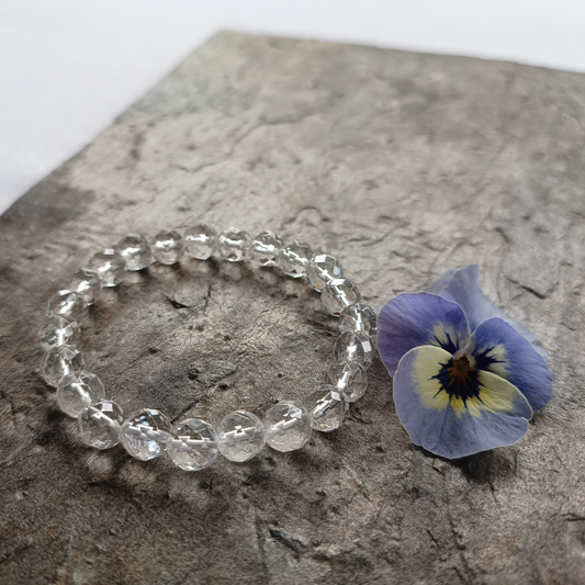 Bergkristall Armband, Kugeln, facettiert Ø 8mm