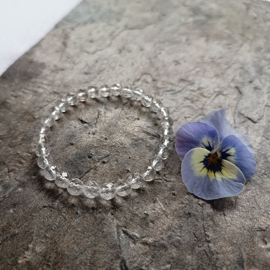 Bergkristall Armband, Kugeln, facettiert Ø 6mm