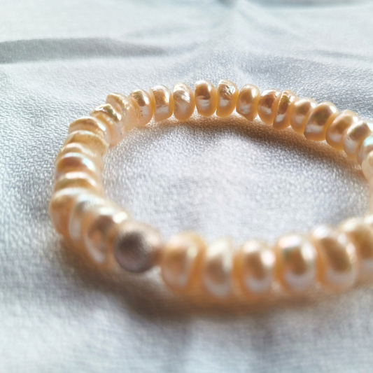 Süßwasser-Zuchtperle-Armband Button