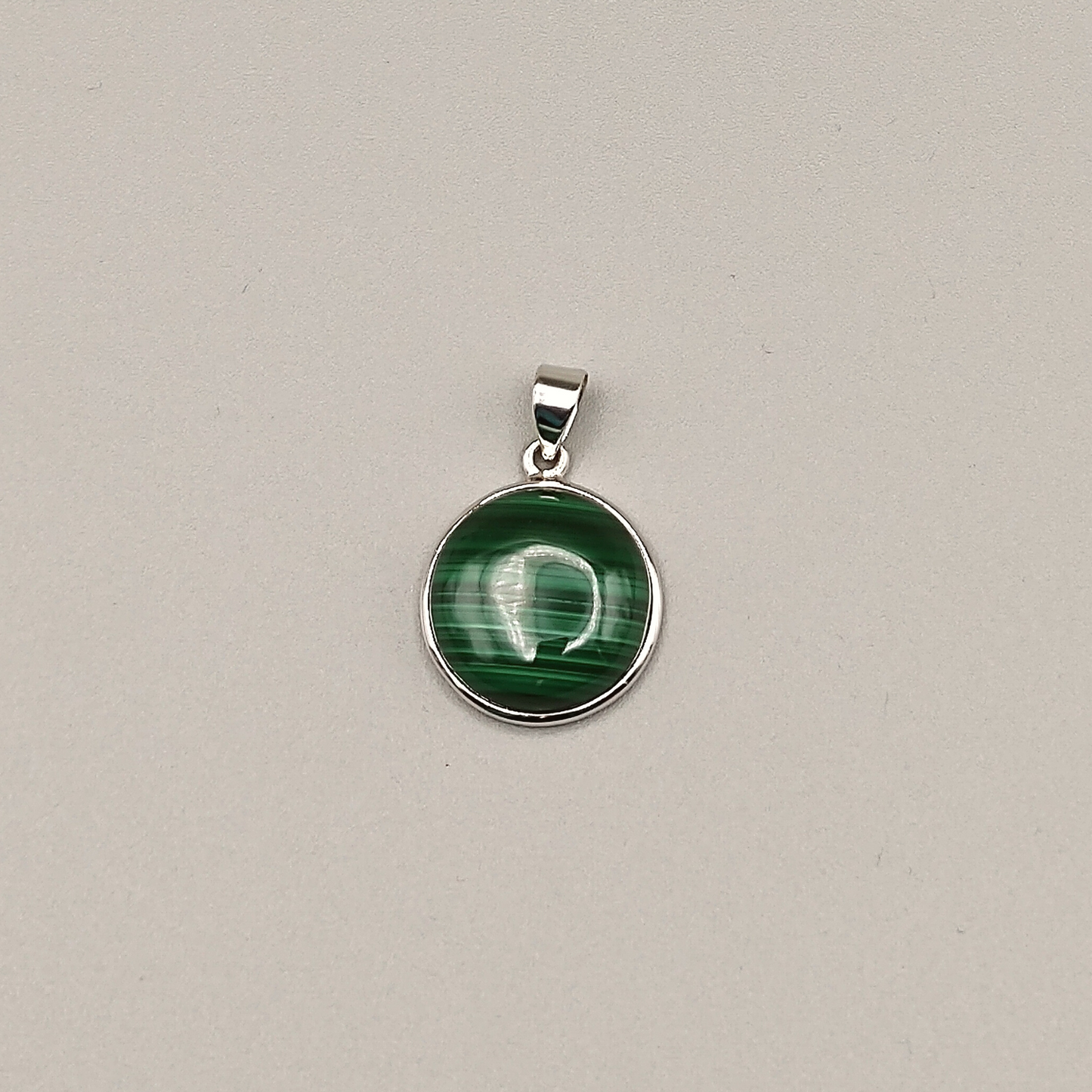 Malachit Anhänger, Rund, Cabochon