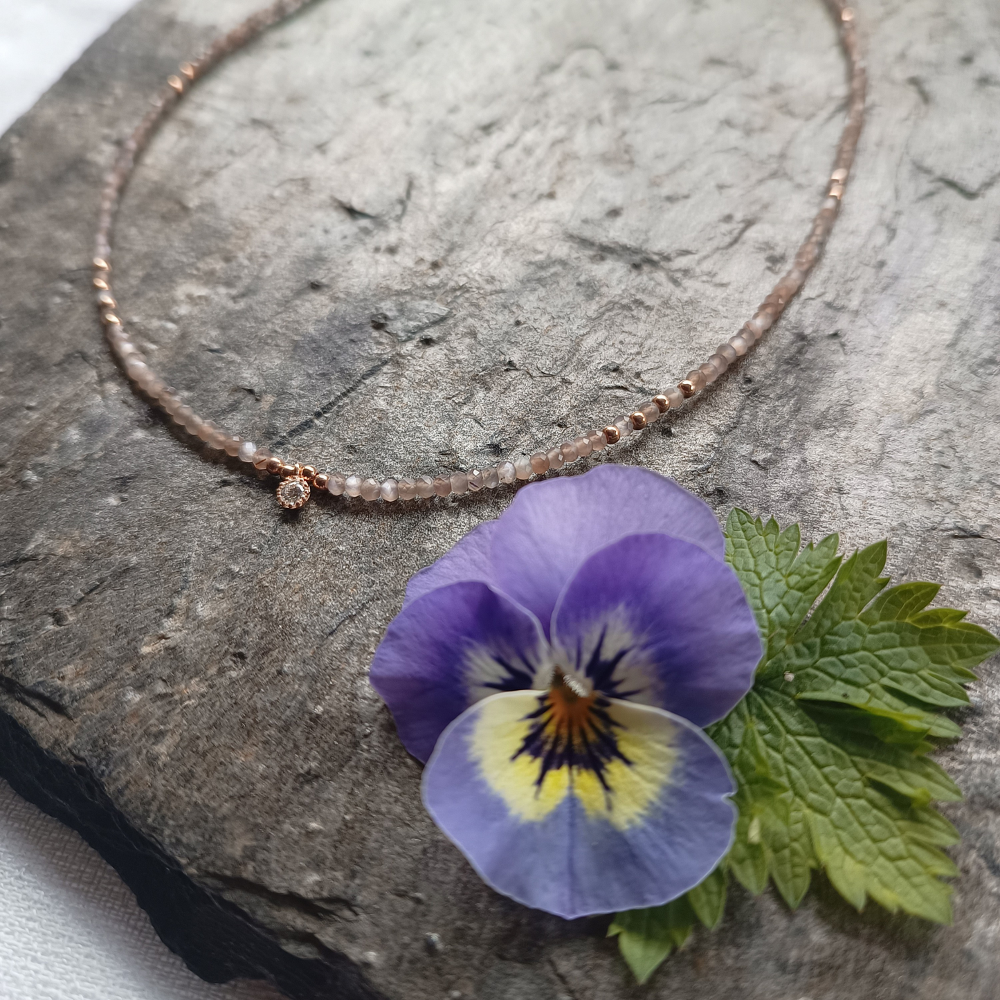 Mondstein-Kette facettiert Ø 2mm