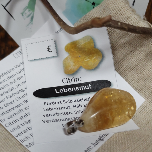 Citrin Anhänger Lebensmut