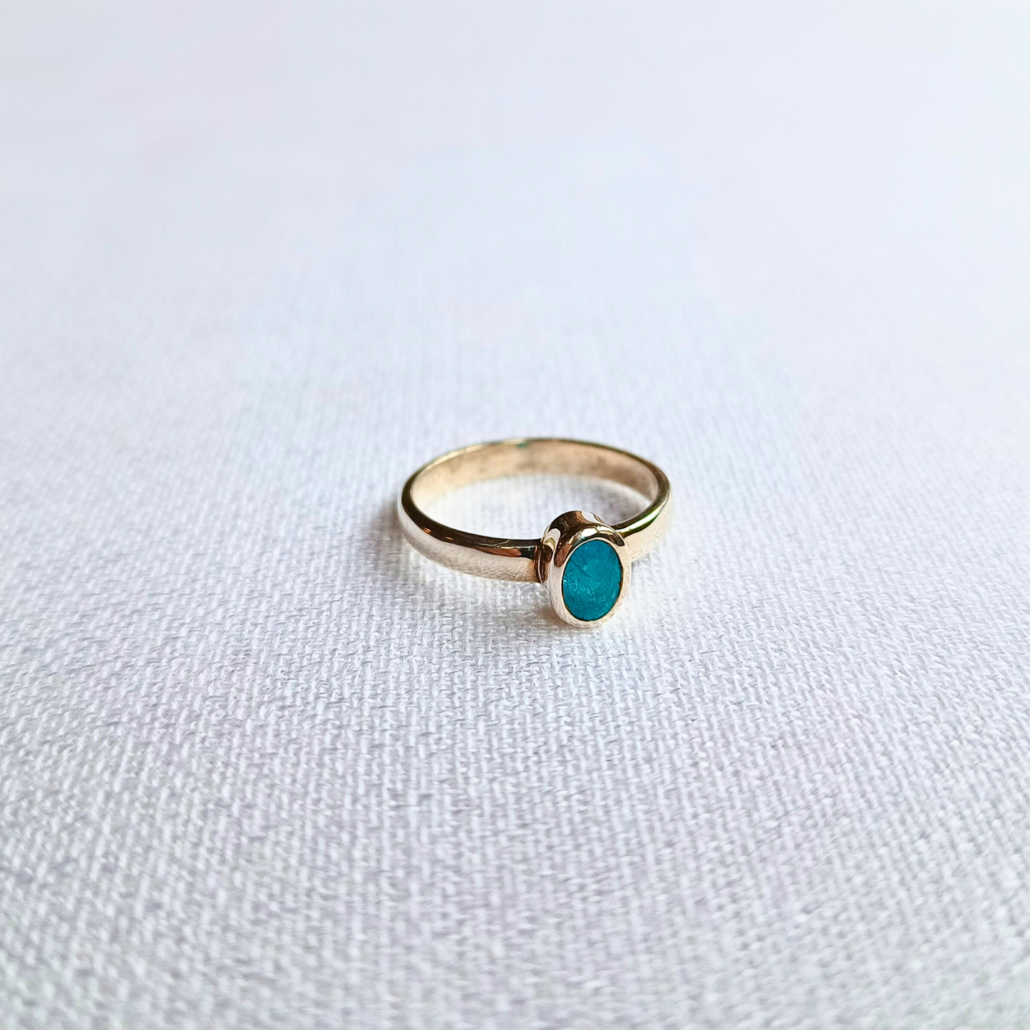 Apatit-Ring, oval, facettiert, Gr. 55