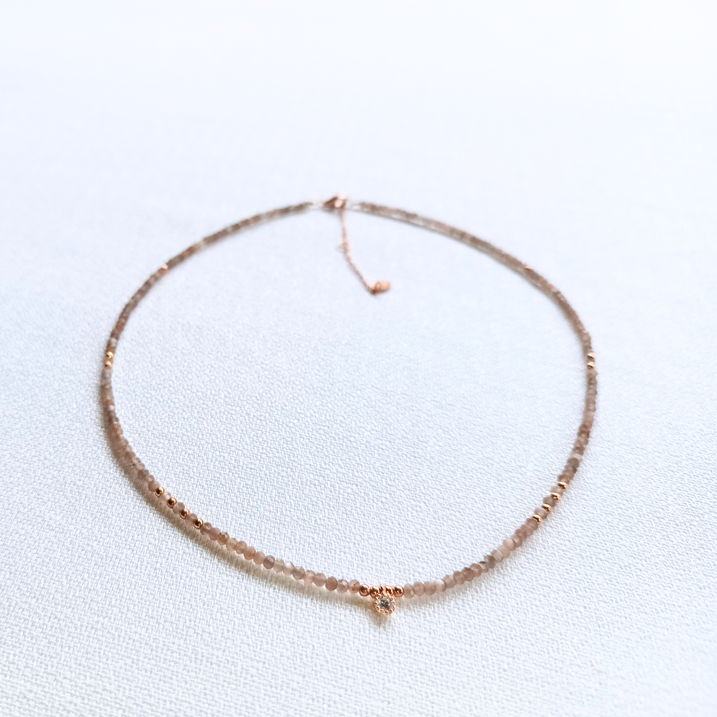 Mondstein-Kette facettiert Ø 2mm