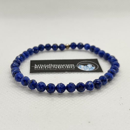 Armband aus 4mm facettiertem, königsblauem Lapis
