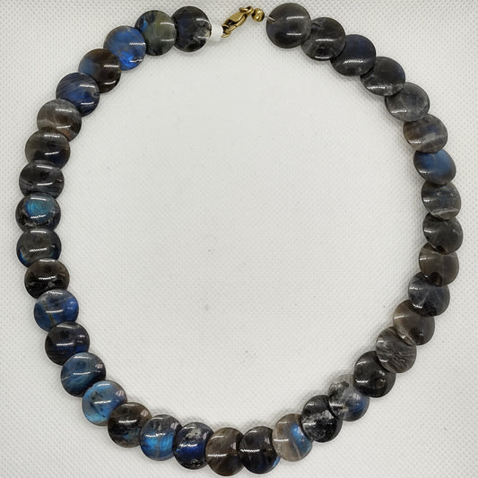 Labradorit-Linsen-Kette - Scholz GmbH
