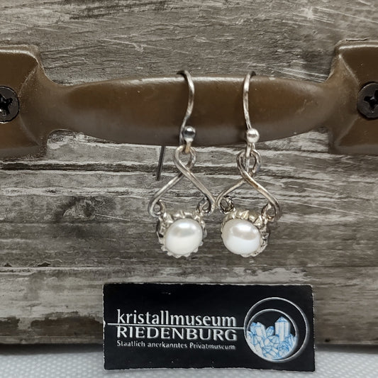 Perlen Ohrhänger in Silberfassung