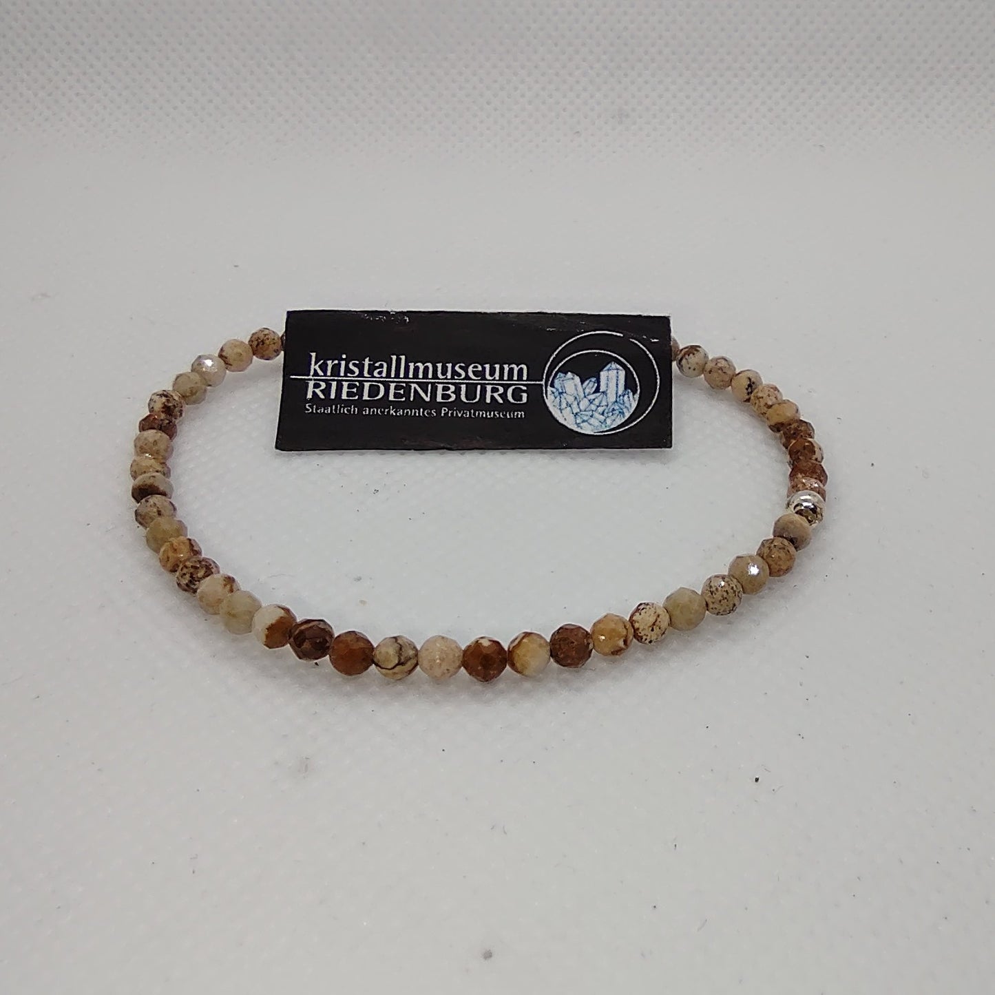 Armband aus Landschaftsjaspis, hell- und dunkelbraun, facettiert