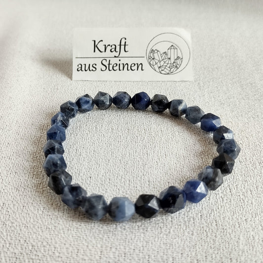 Sodalith-Armband, freeform, facettiert, Ø 6 mm