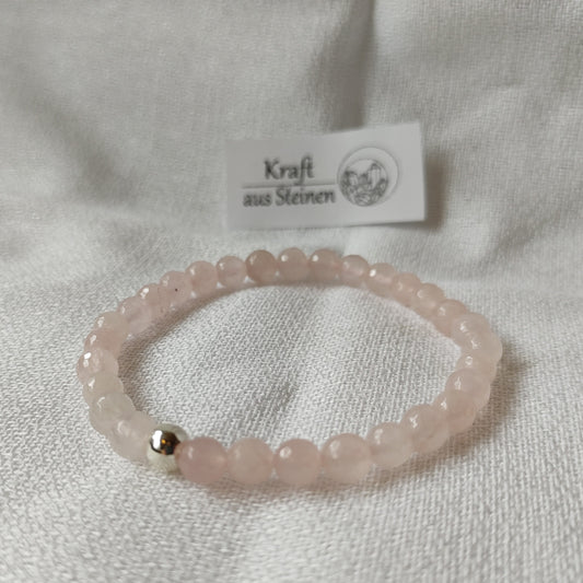 Rosenquarz-Armband, facettiert