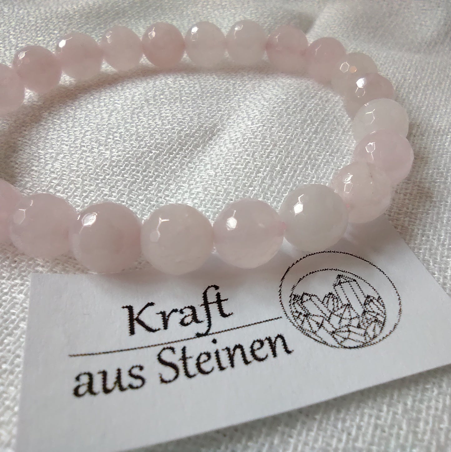 Rosenquarz-Armband, facettiert