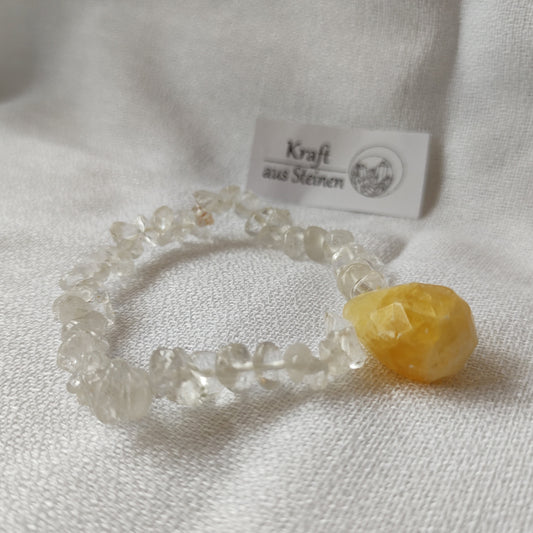 Bergkristallarmband mit Themenkristall, Harmonie-Band, Lapis Vitalis